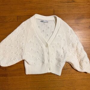 Zara Women's White Knit Cardigan